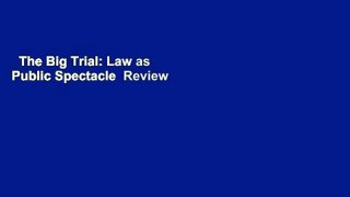 The Big Trial: Law as Public Spectacle  Review