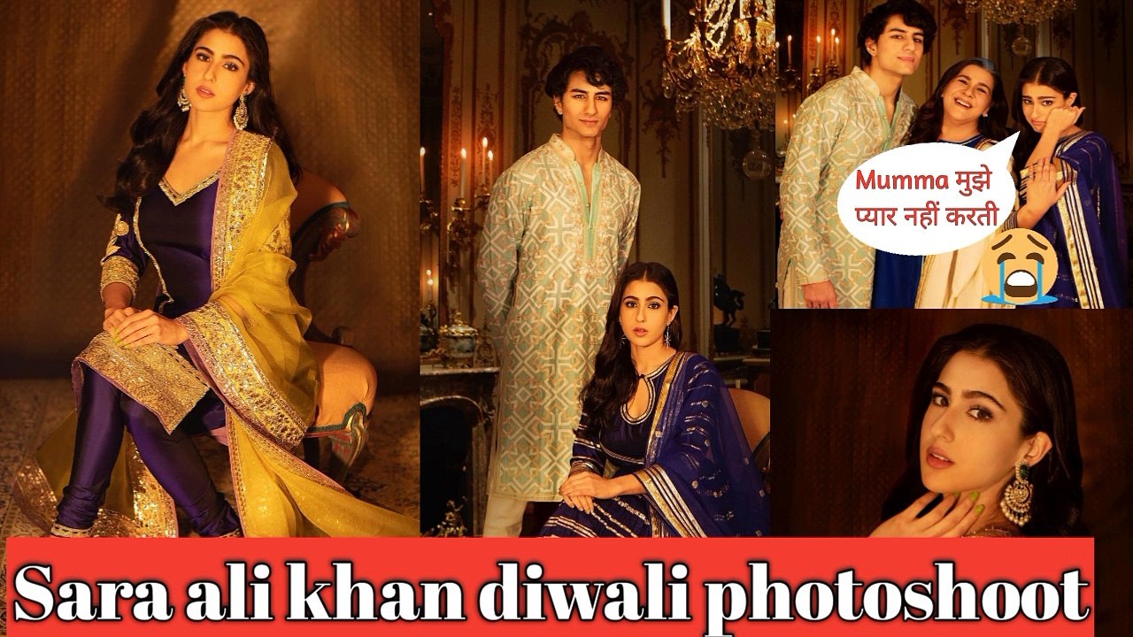 Sara ali khan diwali celebration with family | ibrahm ali khan and sara ali khan celebrated diwali at pataudi house | sara ali khan latest photoshoot