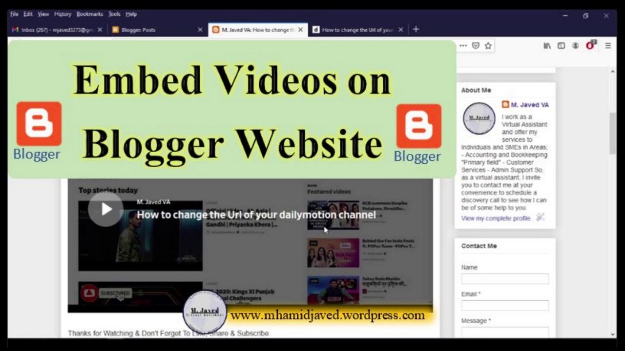 How to Embed Videos in Blogger Websites Posts