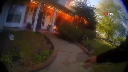 - ABD’de Kahraman Polis, 2 Kişiyi Ve 1 Köpeği Yangından Kurtardı