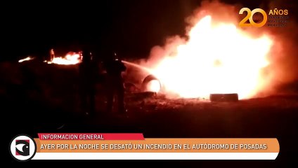 Ayer por la noche se desató un incendio en el Autódromo de Posadas