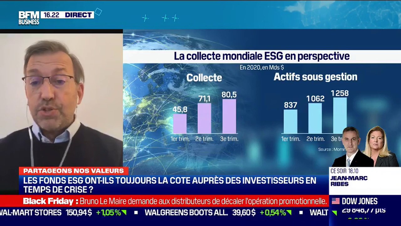 Partageons nos valeurs : Les fonds ESG ont-ils toujours la cote auprès des investisseurs en temps de crise ? par Jocelyn Jovène - 18/11