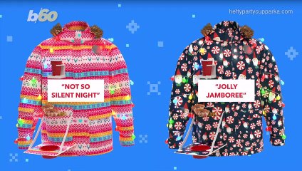 Ditch the Ugly Sweaters, Hefty Releases Ugly Party Cup Parka With a Drink Tray!