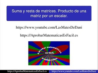 Suma y resta de matrices. Producto por un escalar