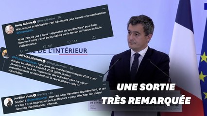 Darmanin invite les journalistes à "se rapprocher" des autorités pour couvrir les manifs