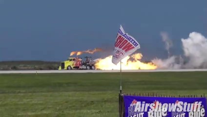 Shockwave car Jet Truck_Airplane Drag Race - Cleveland National Airshow