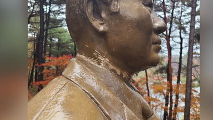 청남대 전두환 동상 훼손한 50대 체포 / YTN