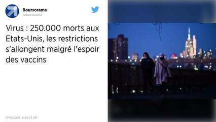 Virus: 250.000 morts aux Etats-Unis, les restrictions s'allongent