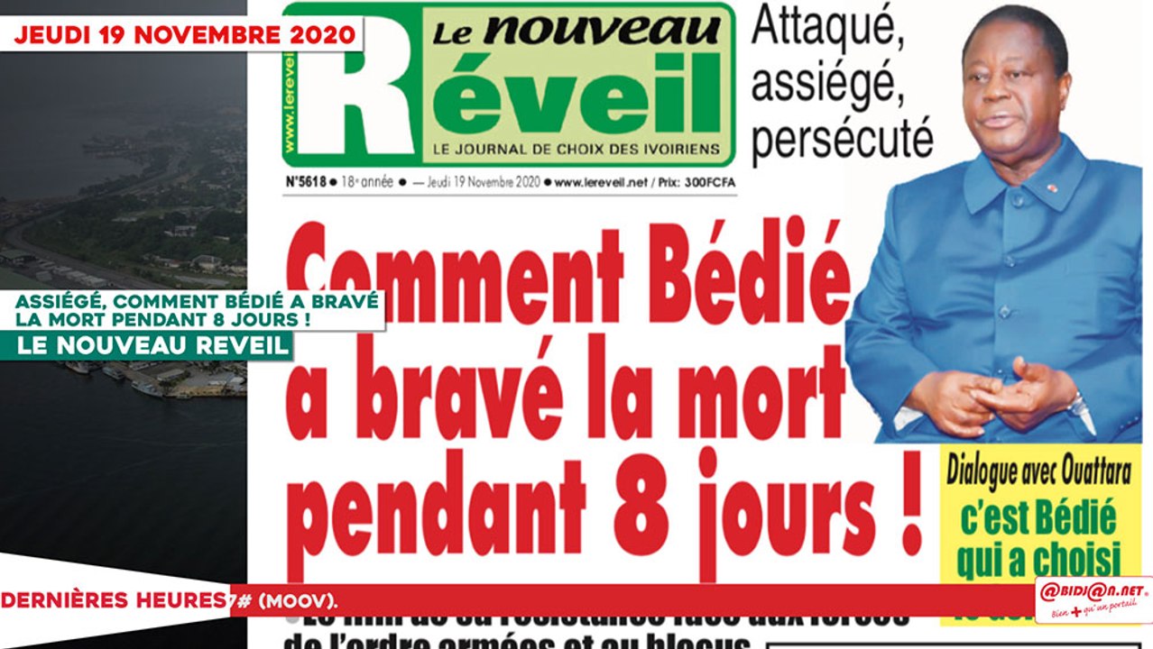 Le Titrologue du 19 Novembre 2020 : Assiégé, comment Bédié a bravé la mort pendant 8 jours !