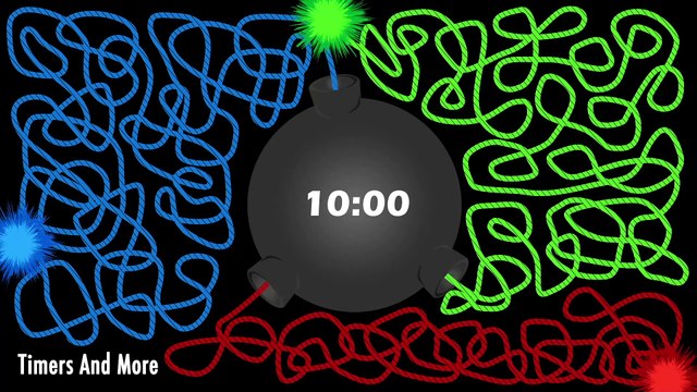 10 Minute Timer Bomb Colored Wicks - Giant bomb explosion