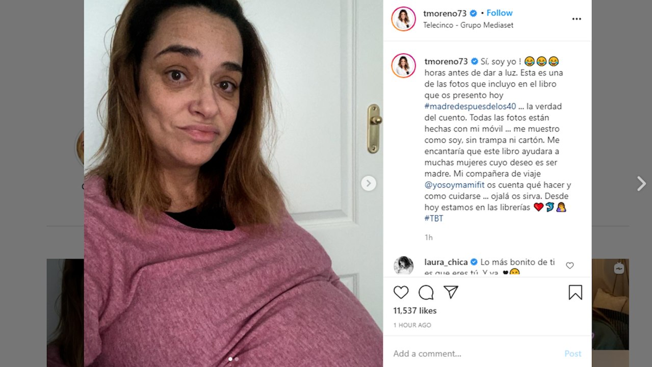 Toñi Moreno muestra la cara más realista de la maternidad