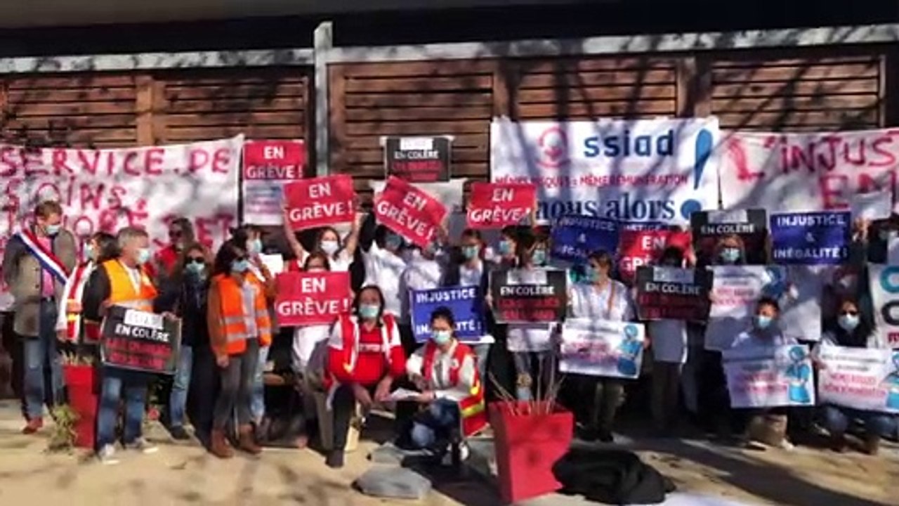 Mobilisation des agents médico-sociaux de l'hôpital de Martigues