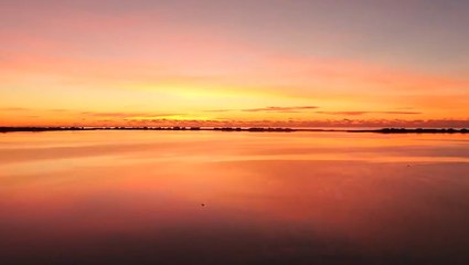 Stunning sunrise over New York lake