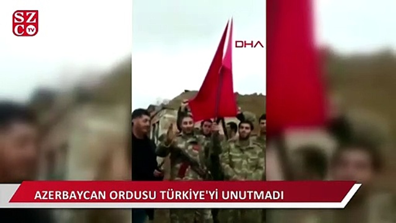 Azerbaycan ordusu Türk bayrağını Karabağ'a dikti