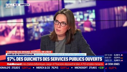 Amélie de Montchalin (ministre de la Transformation et de la Fonction publiques) : 97% des guichets des services publics ouverts - 19/11