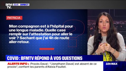 Mon compagnon est à l’hôpital pour une longue maladie. Quelle case remplir sur l’attestation ?