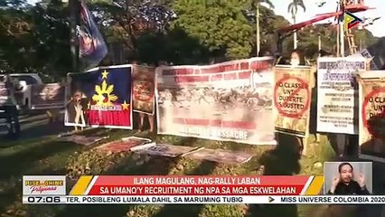 Ilang magulang, nag-rally laban sa umano'y recruitment ng NPA sa mga eskwelahan