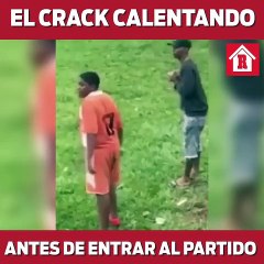 El crack calentando antes del partido