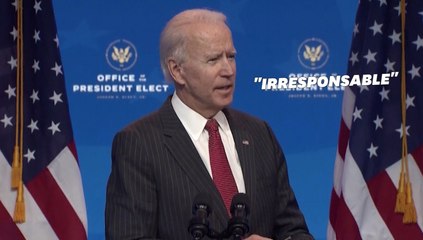 Biden dénonce l'"incroyable irresponsabilité" de Trump