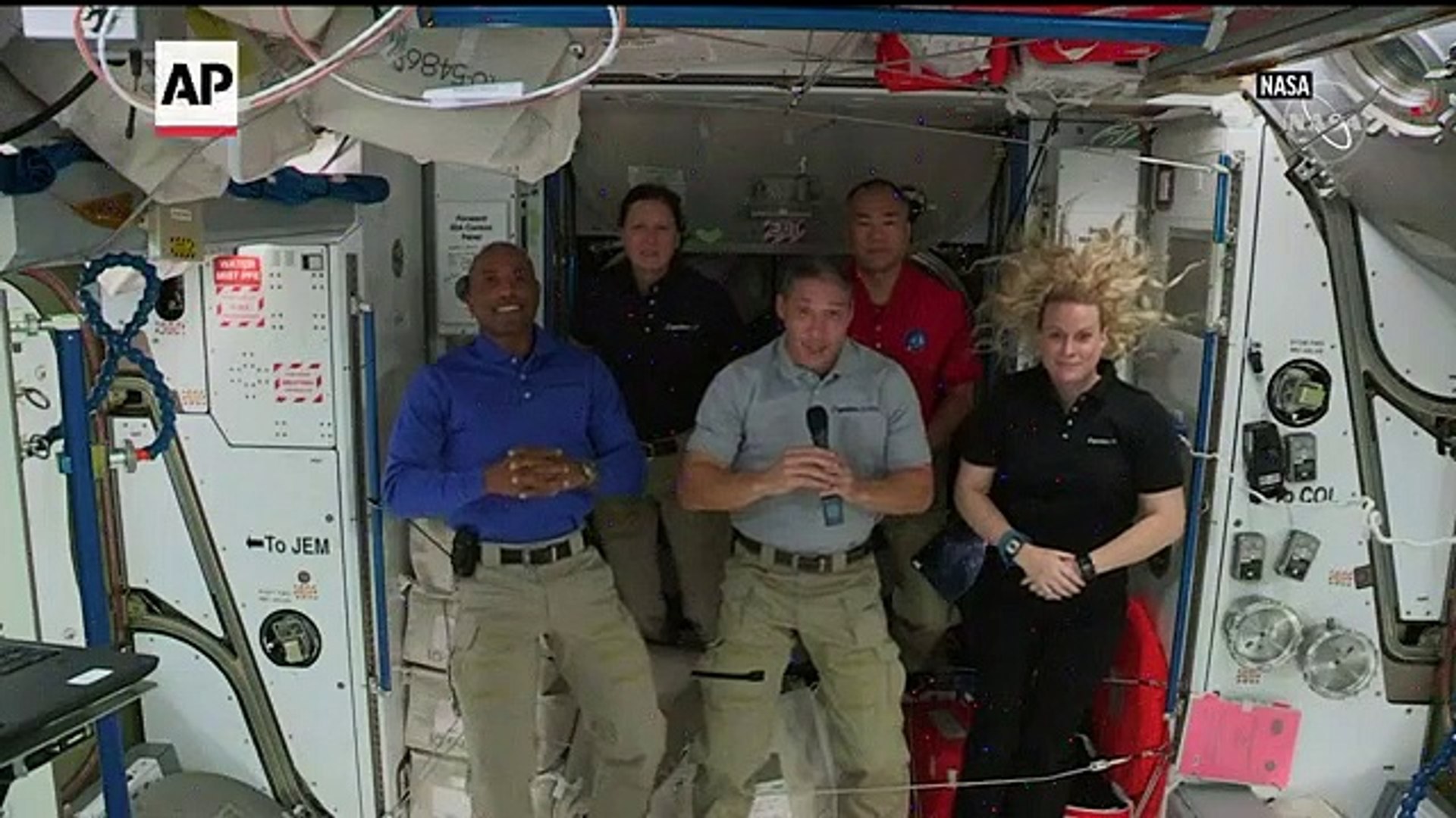 SpaceX crew astronauts discuss journey to ISS