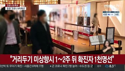 "거리두기 미상향시 1∼2주 뒤 확진자 1천명선"
