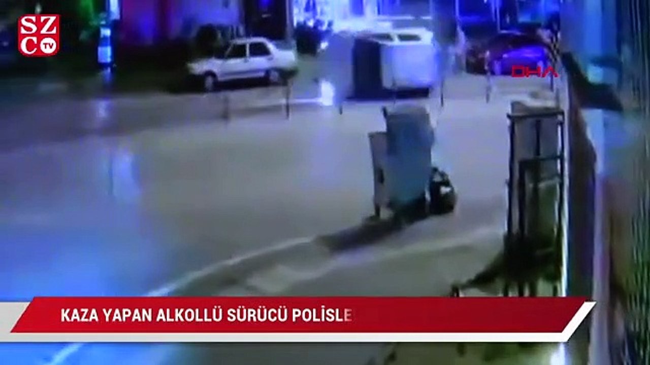 Polise 'Hiçbir şeye sap olamadım' diyen alkollü sürücünün kaza anı kamerada