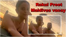 Rakul Preet enjoy sunset with brother Aman in Maldives