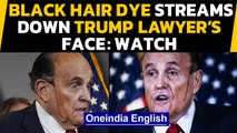 Trump's lawyer Rudy Giuliani faces embarrassment, black hair dye streams down his face|Oneindia News