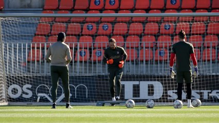 Entrenamiento del Atlético de Madrid antes de medirse al Barcelona