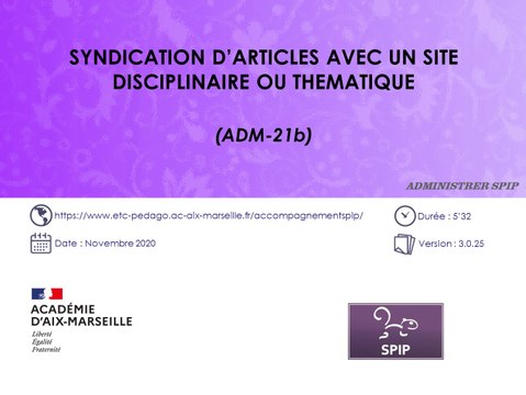Syndication d'articles avec un site disciplinaire ou thématique