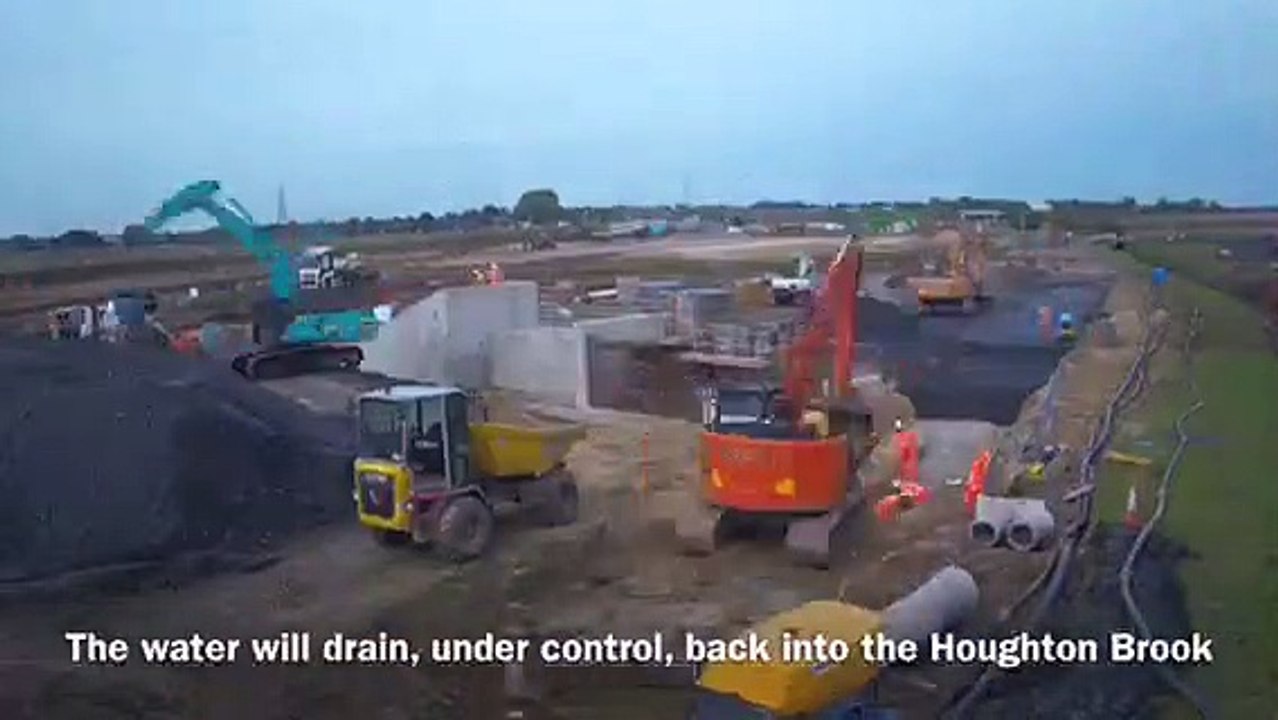 Houghton Brook flood storage area under construction - updated version