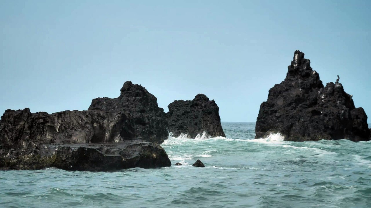 sea-waves-and-big-rocks- natural beautiful royalty Free Stock no copyright video Free for commercial use dron dron aerial view