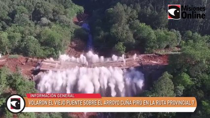 Volaron el viejo puente sobre el arroyo Cuña Pirú en la ruta Provincial 7