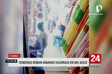 Tumbes: tenderas se roban bolsas de sábanas valorizadas en S/.1000