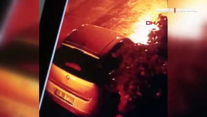 Park halindeki aracın lastikleri kesildi