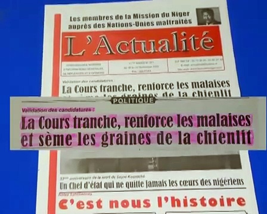 Revue Presse Labari Zarma 20 Novembre