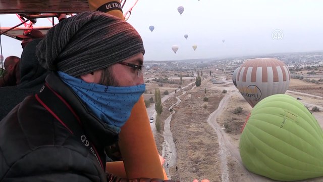 NEVŞEHİR - Kapadokya'da balonlar 'sis denizi'nde uçtu
