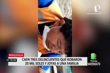 Moquegua: caen tres delincuentes que robaron 20 mil soles y joyas a una familia