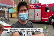 La Victoria: volcadura de tráiler provoca gran congestión vehicular  en la avenida México