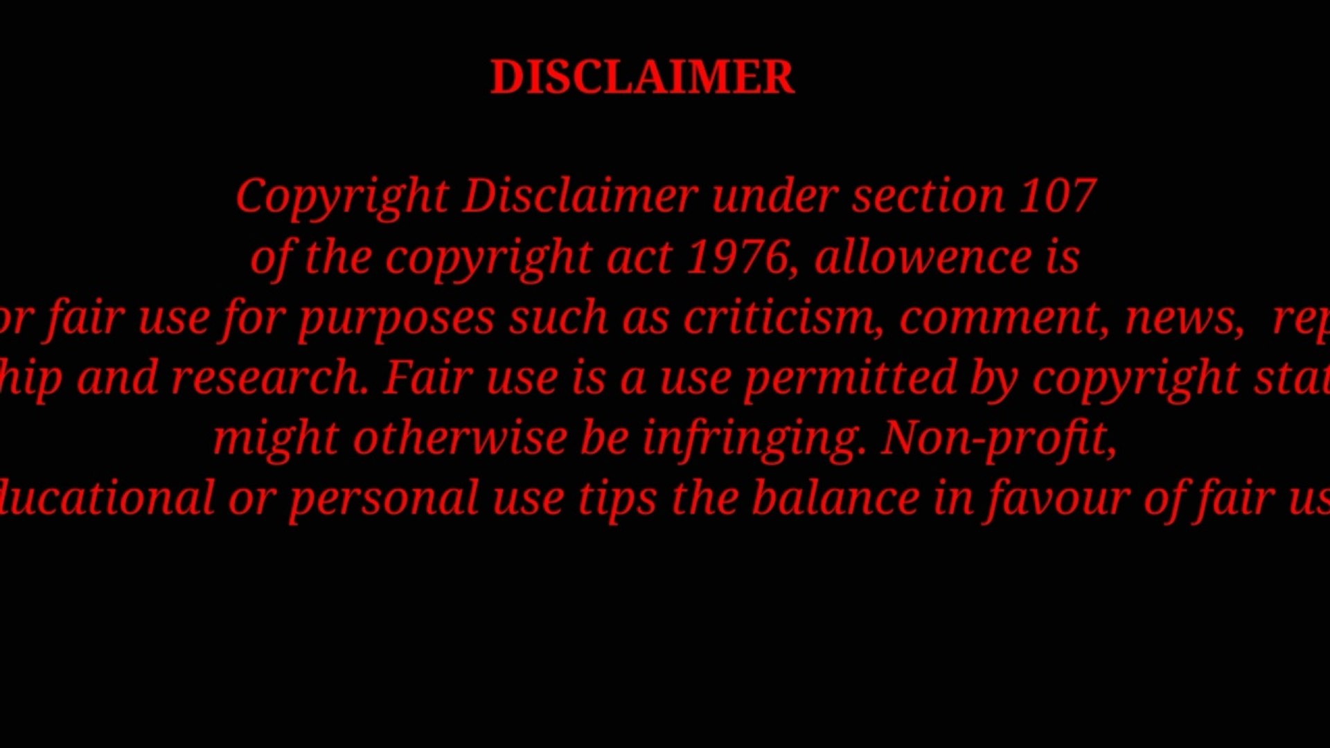 Copyright Disclaimer Under Section 107 Of The Copyright Act 1976
