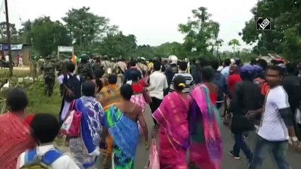 Locals stage protest against rehabilitation of Bru refugees from Mizoram, torch vehicles