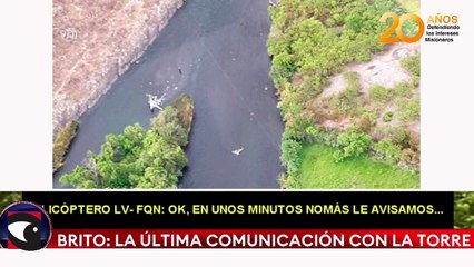 La última comunicación del helicóptero de Jorge Brito con la torre de control durante el accidente