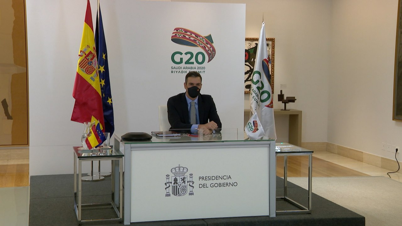 Sánchez asiste a la reunión del G-20 de forma telemática