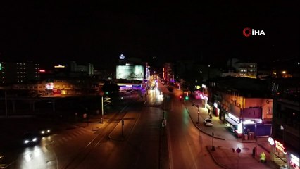 Sokağa çıkma kısıtlaması başladı, Bursa sokakları sessizliğe büründü