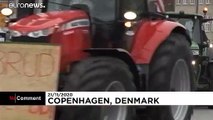 Coronavirus: Danish farmers demonstrate against government's mink slaughter policy