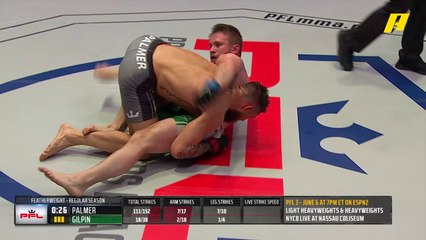 لانس بالمر يسيطر على أليكس غيلبين في الثواني الأخيرة من النزال