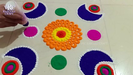 Simple Rangoli - Indian Sand Art Colour