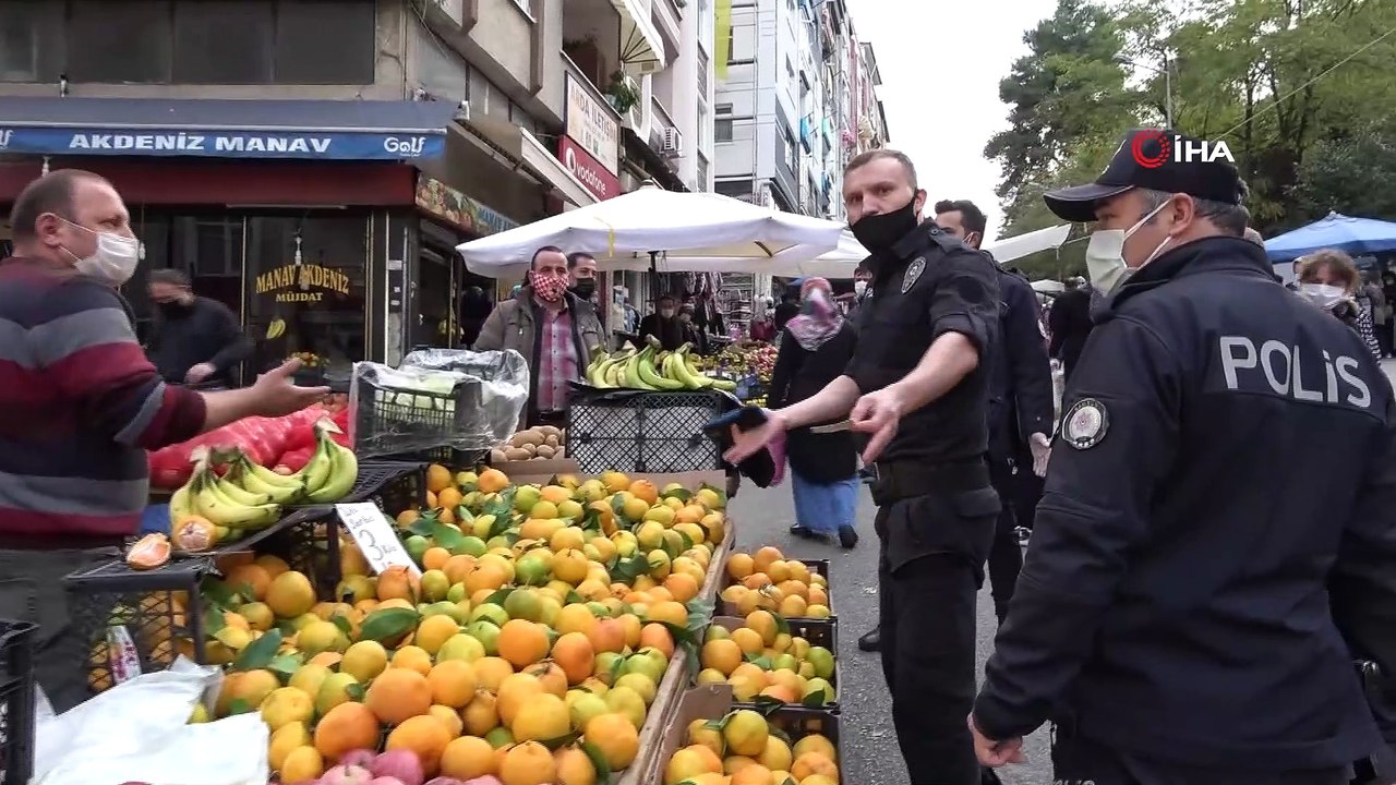 Korona virüs temaslı pazarcı kardeşler satış yaparken yakalandı