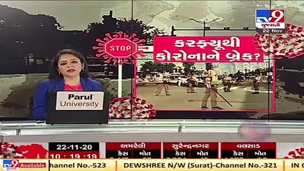 Aerial view of Rajkot during night curfew