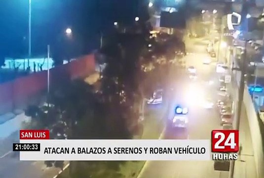 San Luis: peligrosos delincuentes atacan a balazos a serenos y roban vehículo